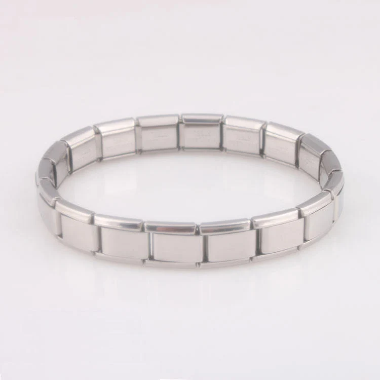 Silver Stretch Link Bracelet – Minimalist Unisex Jewelry