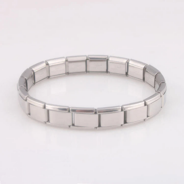 Silver Stretch Link Bracelet – Minimalist Unisex Jewelry