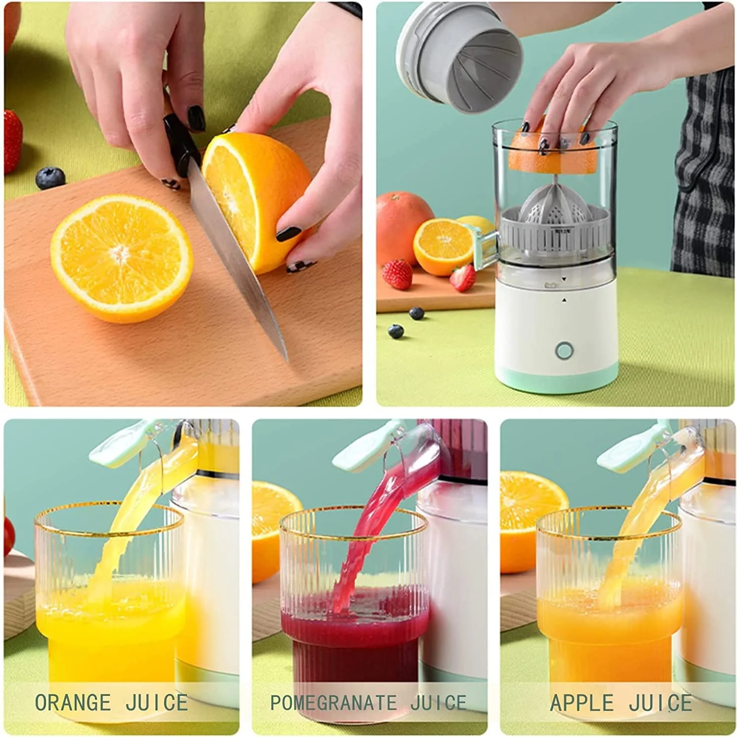 Portable Citrus Squeezer & Presser – Manual Lemon & Orange Juicer
