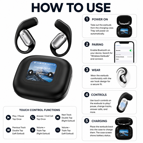 A16 Mini Pro Bluetooth Headset – Wireless Earphones with HD Sound & Compact Design