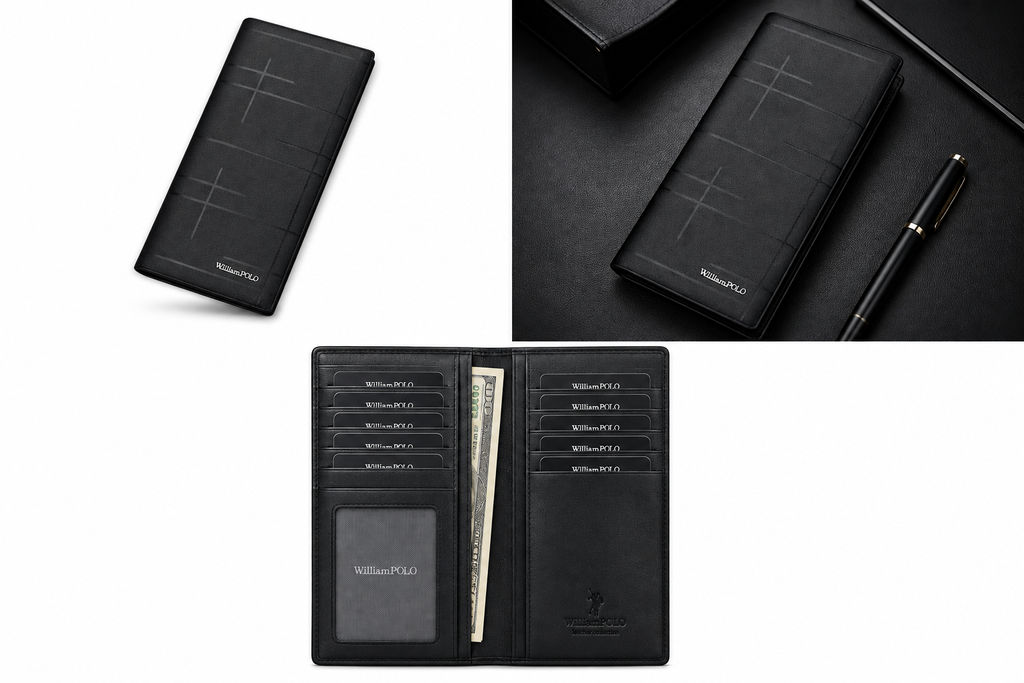 Men’s Genuine Leather Wallet – Multiple Card Slots, Cash Holder & Slim Design