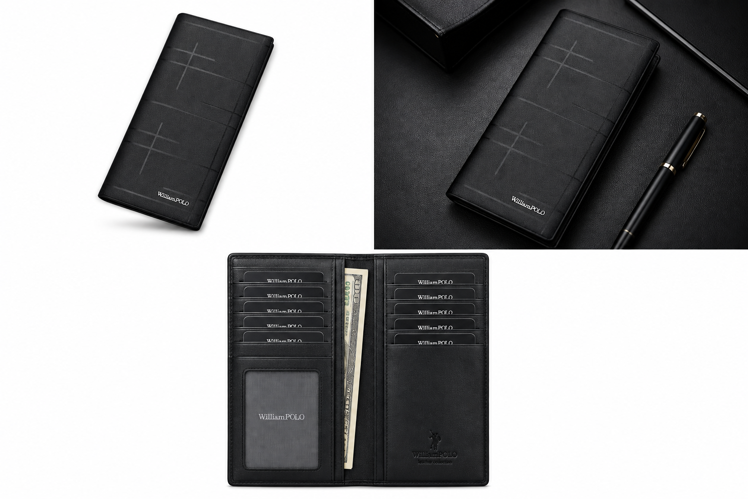Men’s Genuine Leather Wallet – Multiple Card Slots, Cash Holder & Slim Design