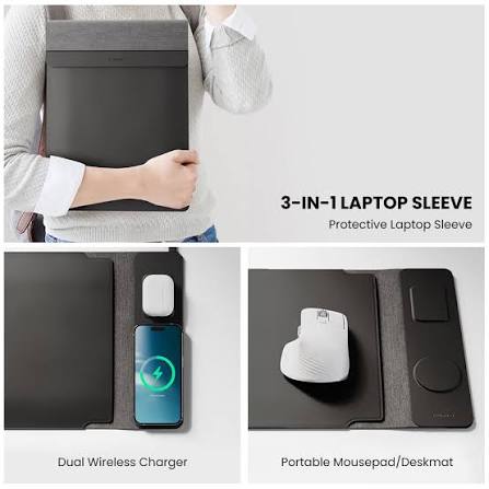4-in-1 Wireless Charging Laptop Sleeve – Protective Multi-Function Laptop Case