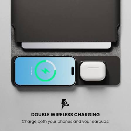 4-in-1 Wireless Charging Laptop Sleeve – Protective Multi-Function Laptop Case